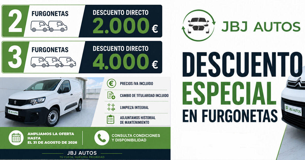 OFERTA AGOSTO 2026: Descuentos en furgonetas.
